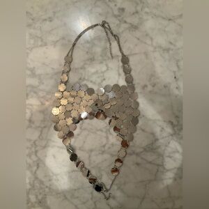 Elegant Silver Disc Necklace